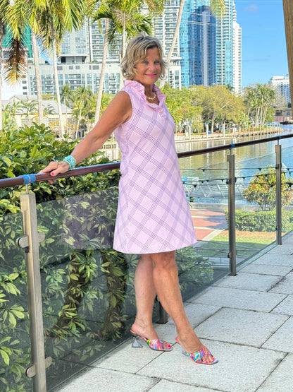 LULU B PINK CHIC RUFFLE DRESS