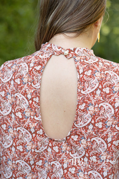 Perfectly Paisley Women's Mock Neck Long Sleeve Top