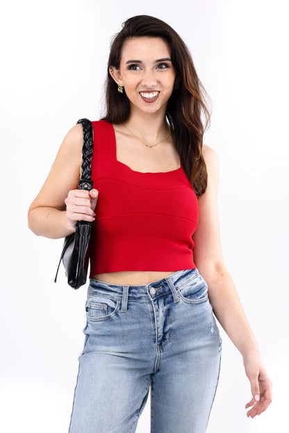 Women's Square Neck Sweater Knit Bralette