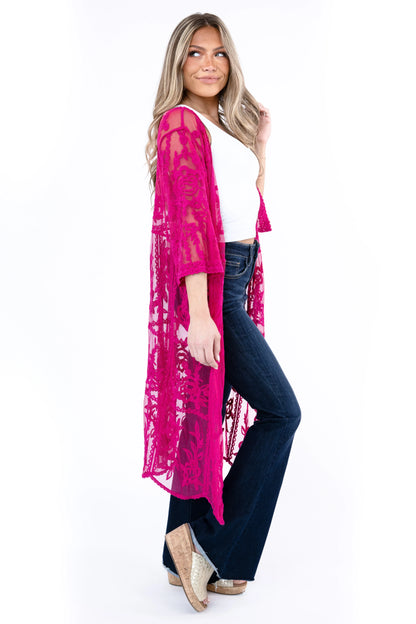 Women's Floral Lace Kimono