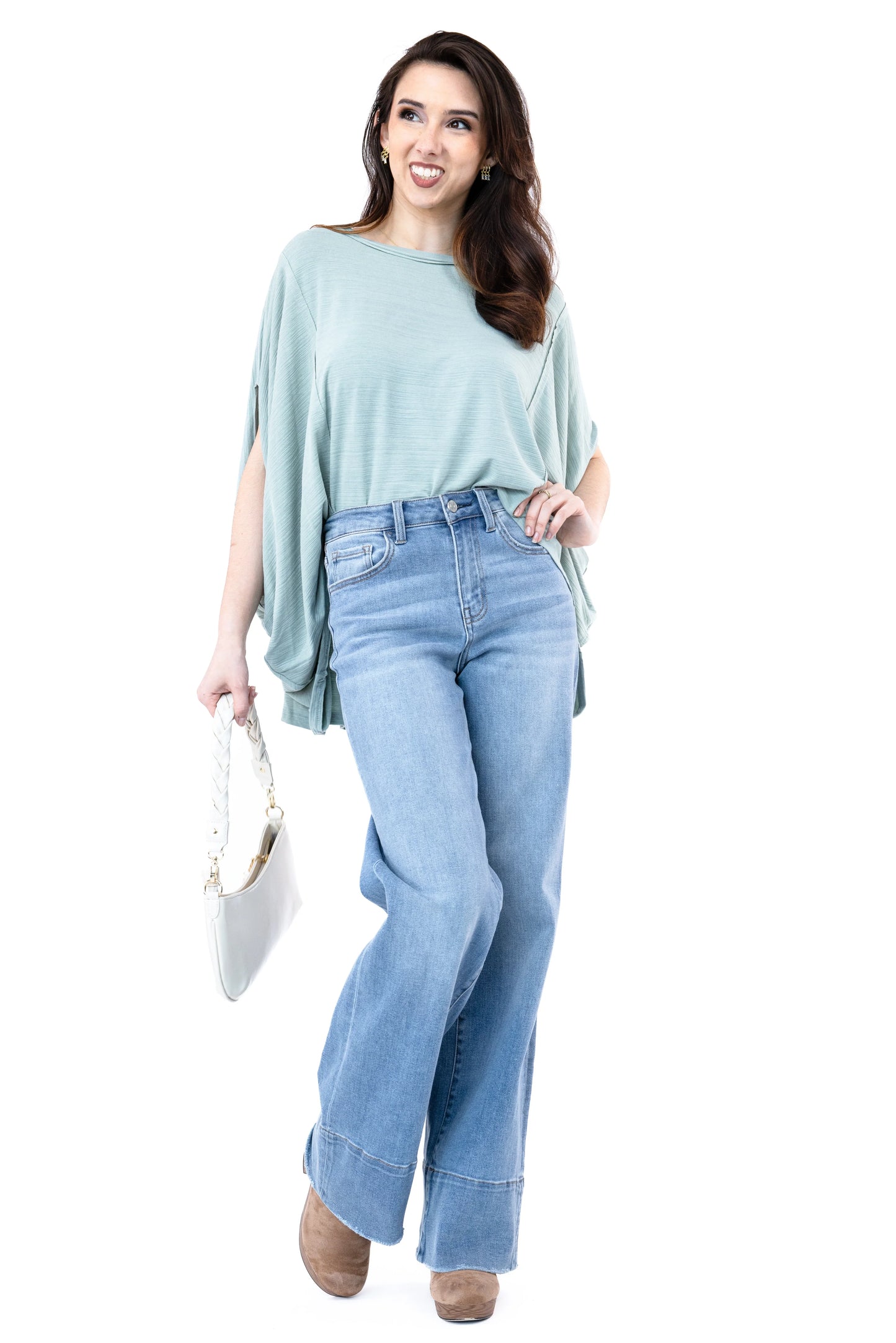 Oversized Hi-Lo Short Sleeve Top