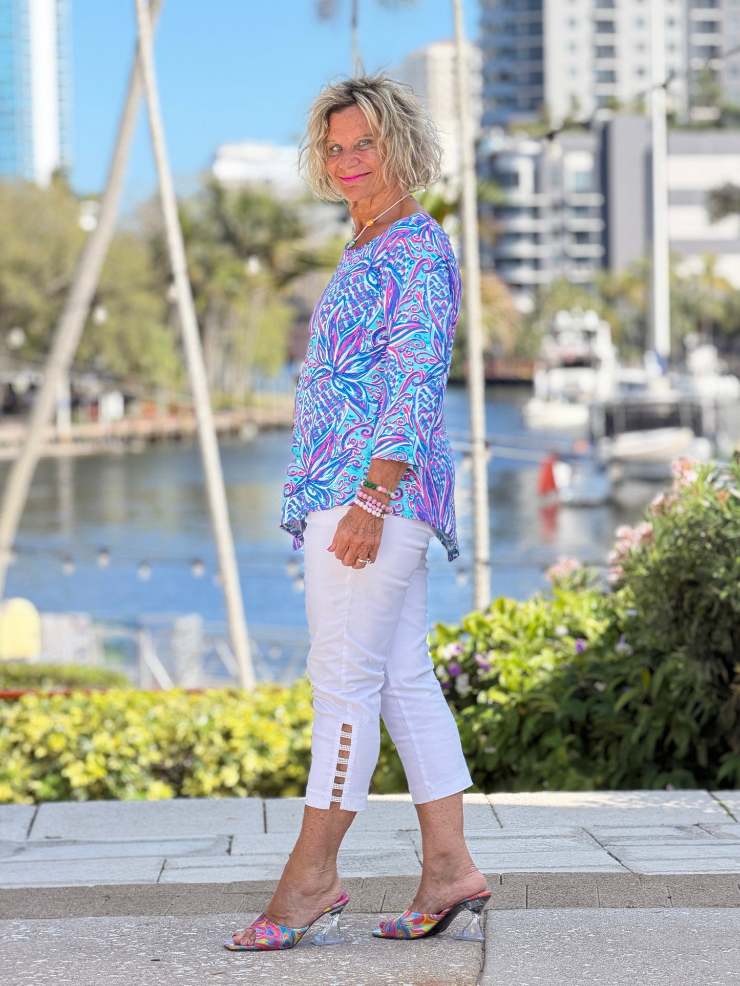 LULU B PALM ROYALE ASYMMETRIC TOP