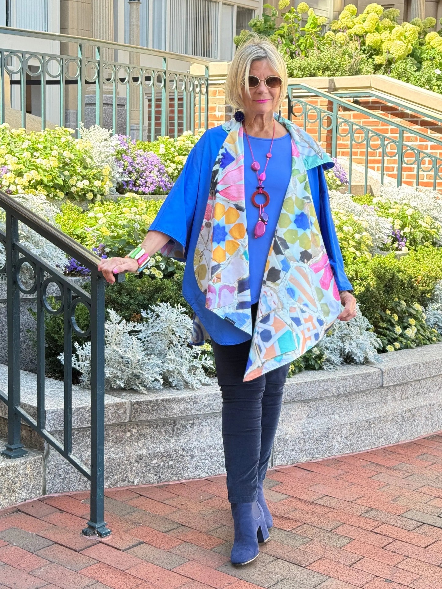 Blue Reversible Rain Cape - Collection