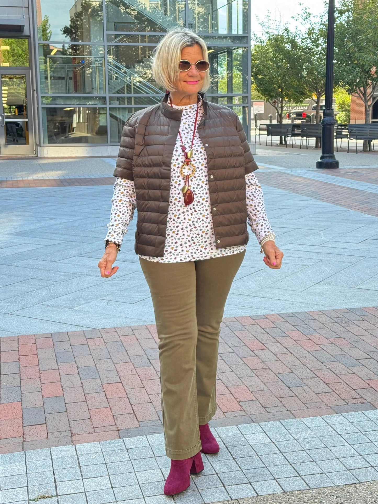 LULU-B OLIVE SHORT   PUFFER VEST