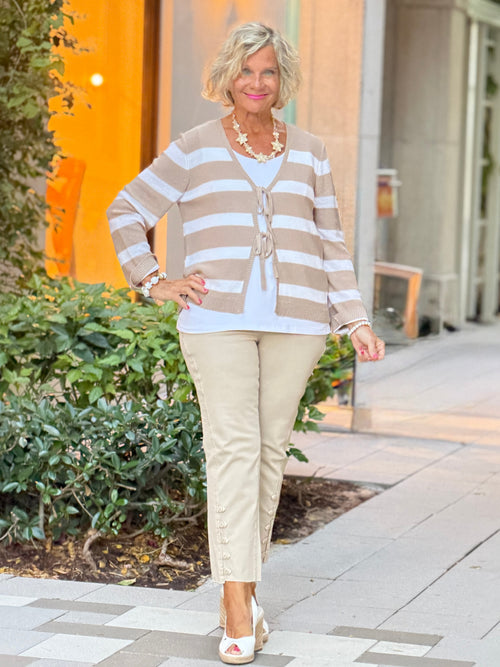 Ethyl Capri Button Crop - Ashley