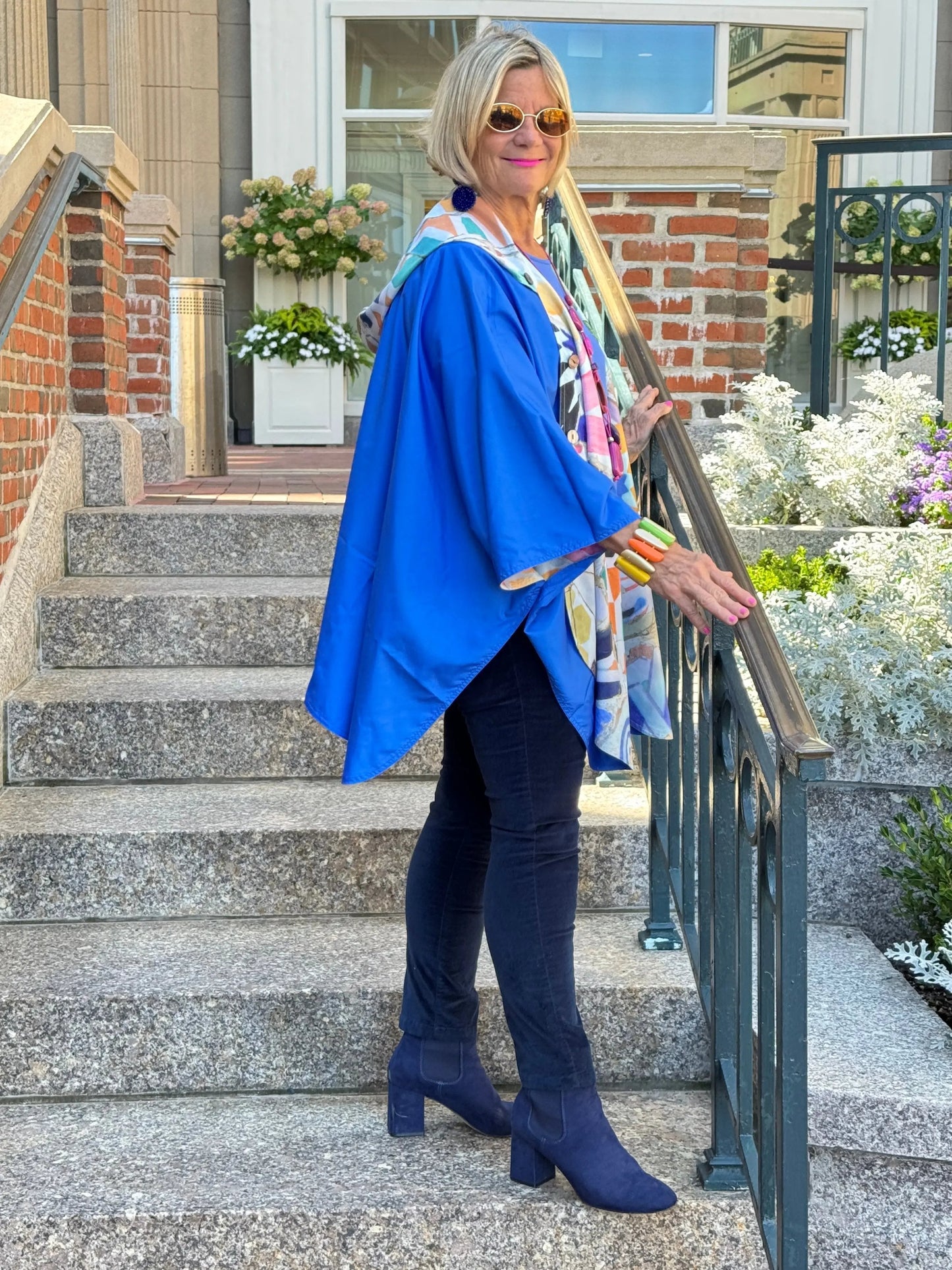 Blue Reversible Rain Cape - Collection