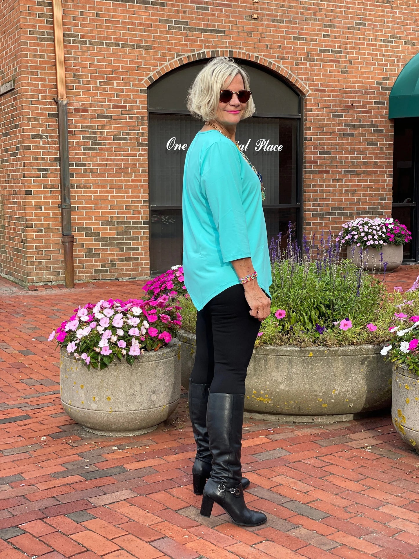 LULU-B SEA-FOAM ASYMMETRIC TOP