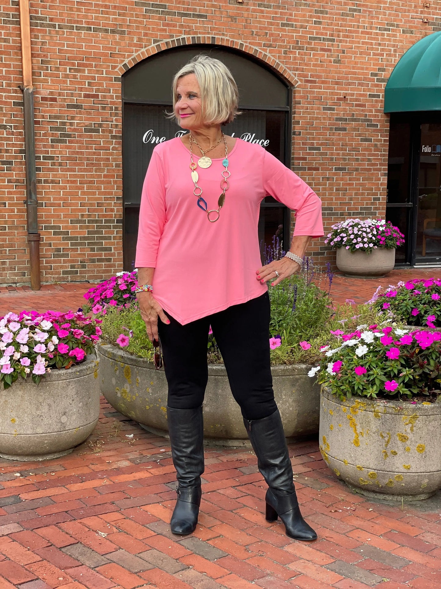 LULU-B CORAL ASYMMETRIC TOP