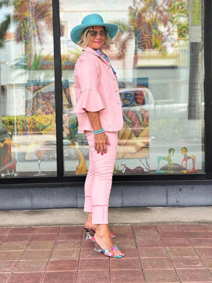 Ethyl Easy Breeze Pink Crop Pant - Gravity