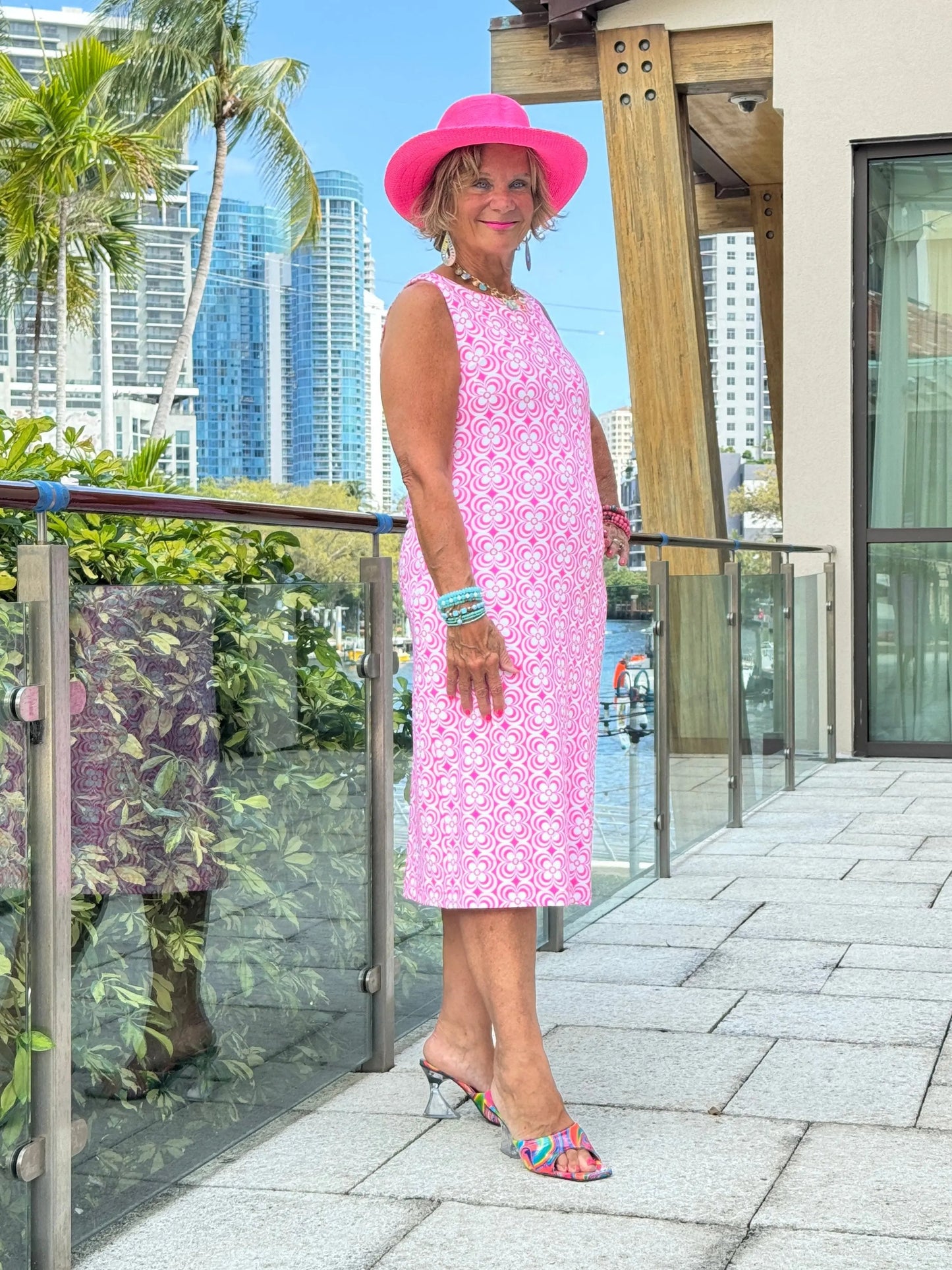 LULU B TROPIC PETALS MIDI SHIFT MAXI DRESS