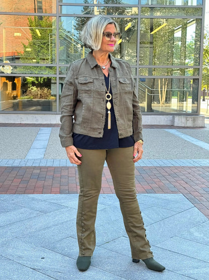 LULU-B NEW OLIVE LINEN JACKET