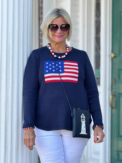 LULU-B NAVY FLAG SWEATER