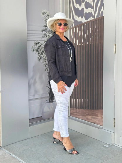 LULU B BLACK LINEN JACKET