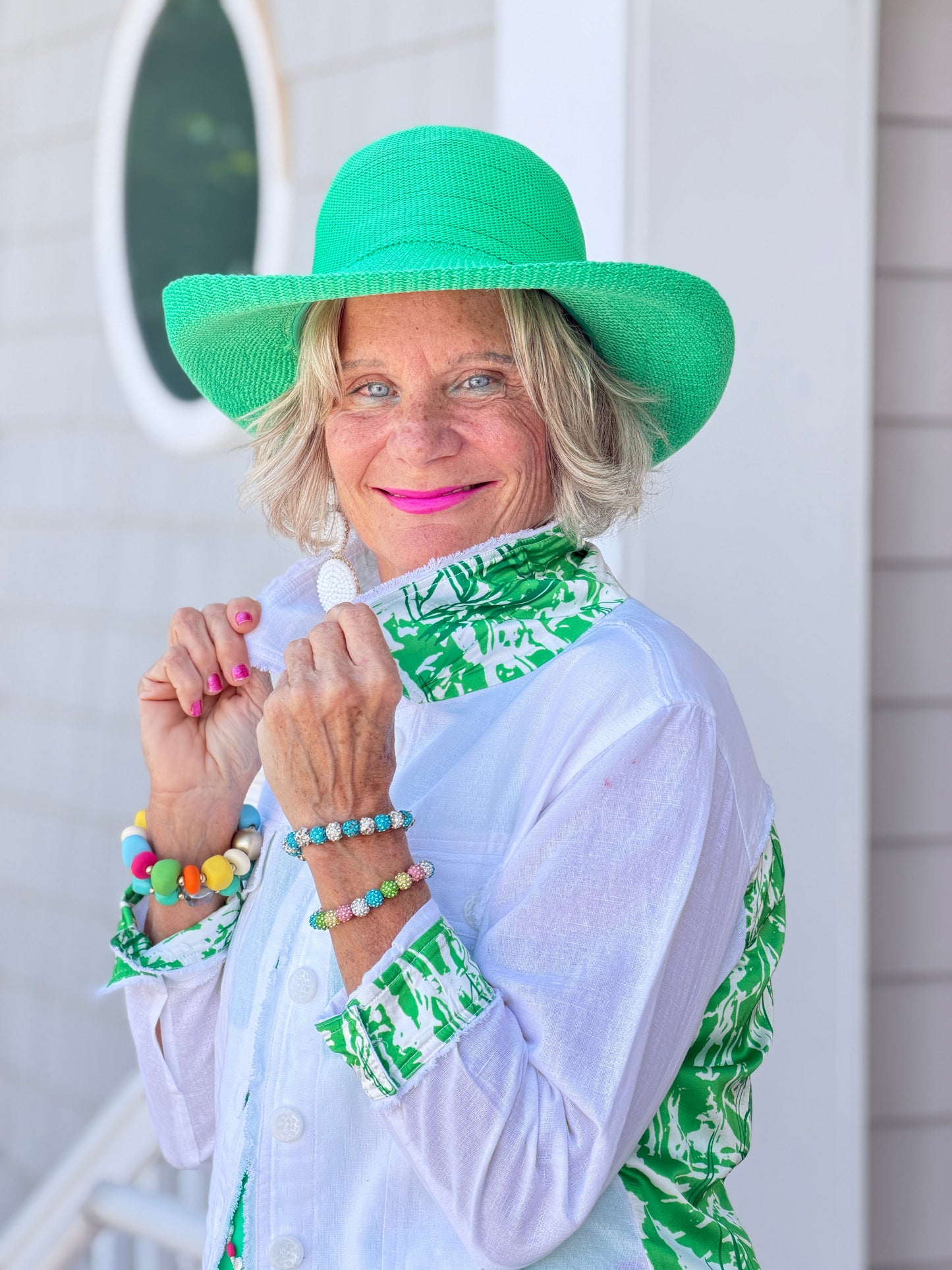 HARBOR LIGHTS GREEN LINEN JACKET
