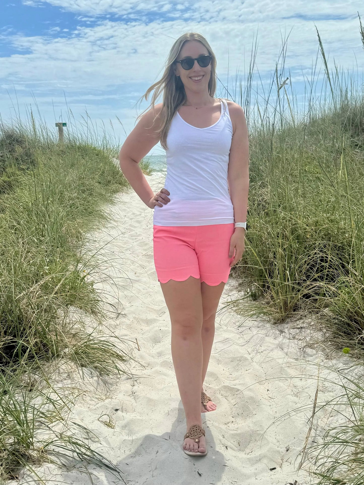 LULU-B CORAL SCALLOP SHORTS