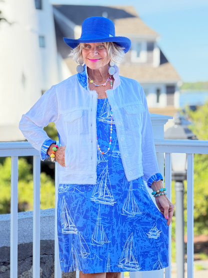 HARBOR LIGHTS BLUE SAILBOAT DRESS