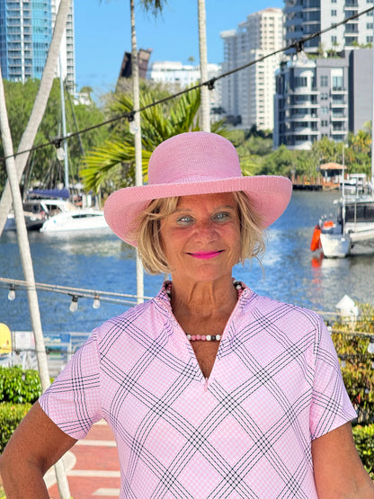LULU B PINK CHIC HALF ZIPPER SHORT SLEEVE DRESS