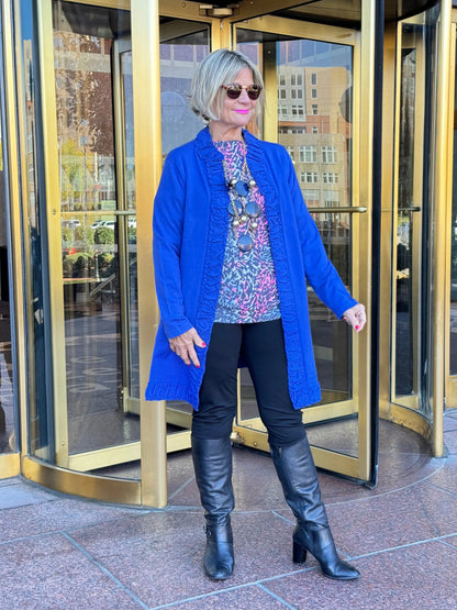 LULU-B ROUGED SAPPHIRE ROUGED CARDIGAN