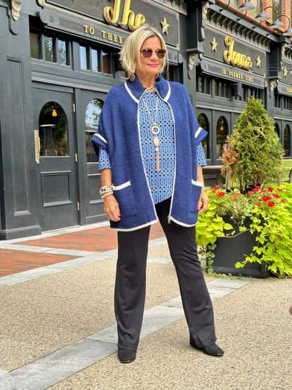 AUTUMN NAVY ZIPPER JACKET
