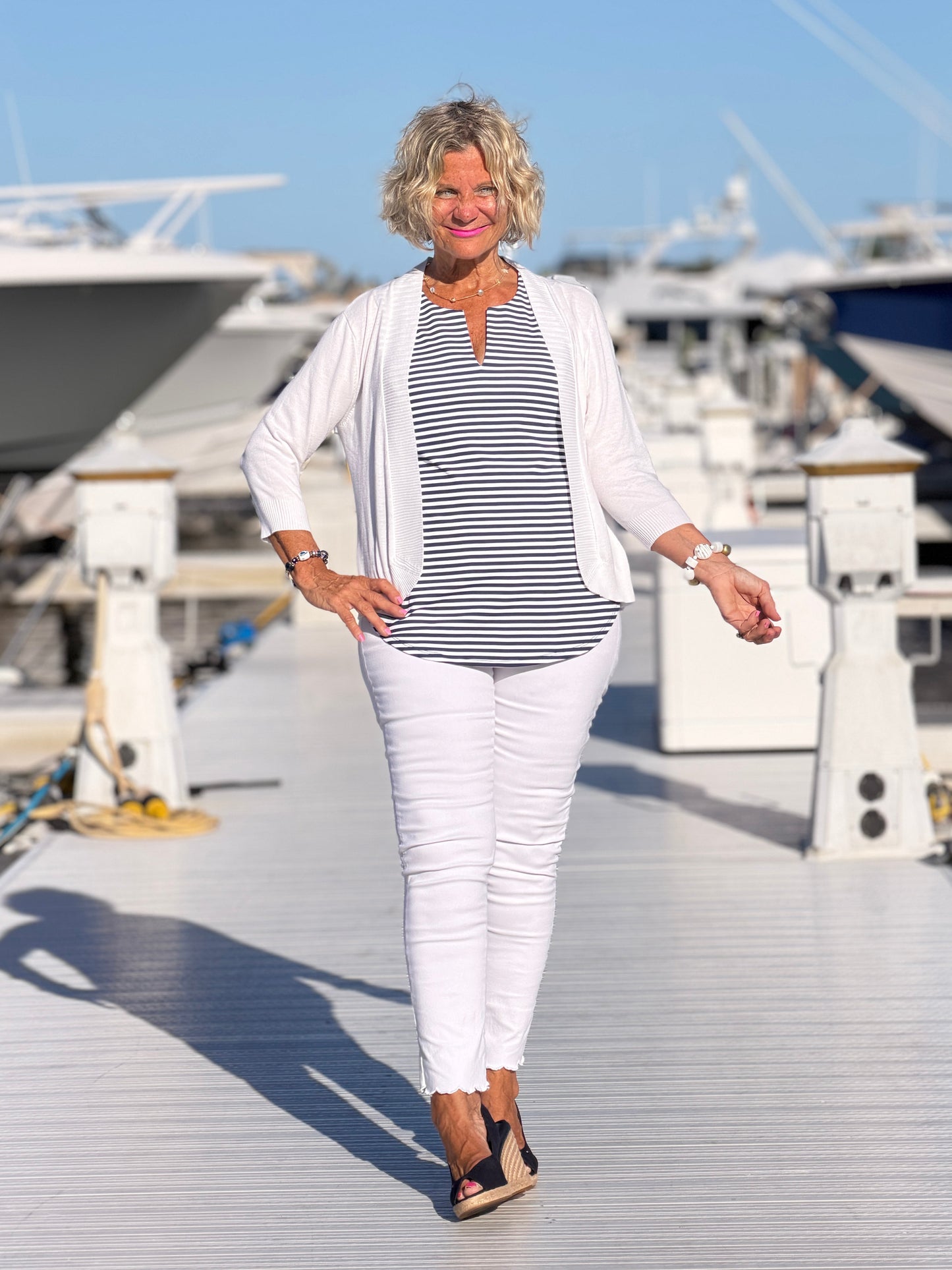 DOCKSIDE NAVY SLEEVELESS TOP
