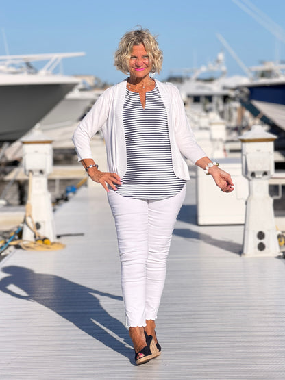 DOCKSIDE NAVY SLEEVELESS TOP