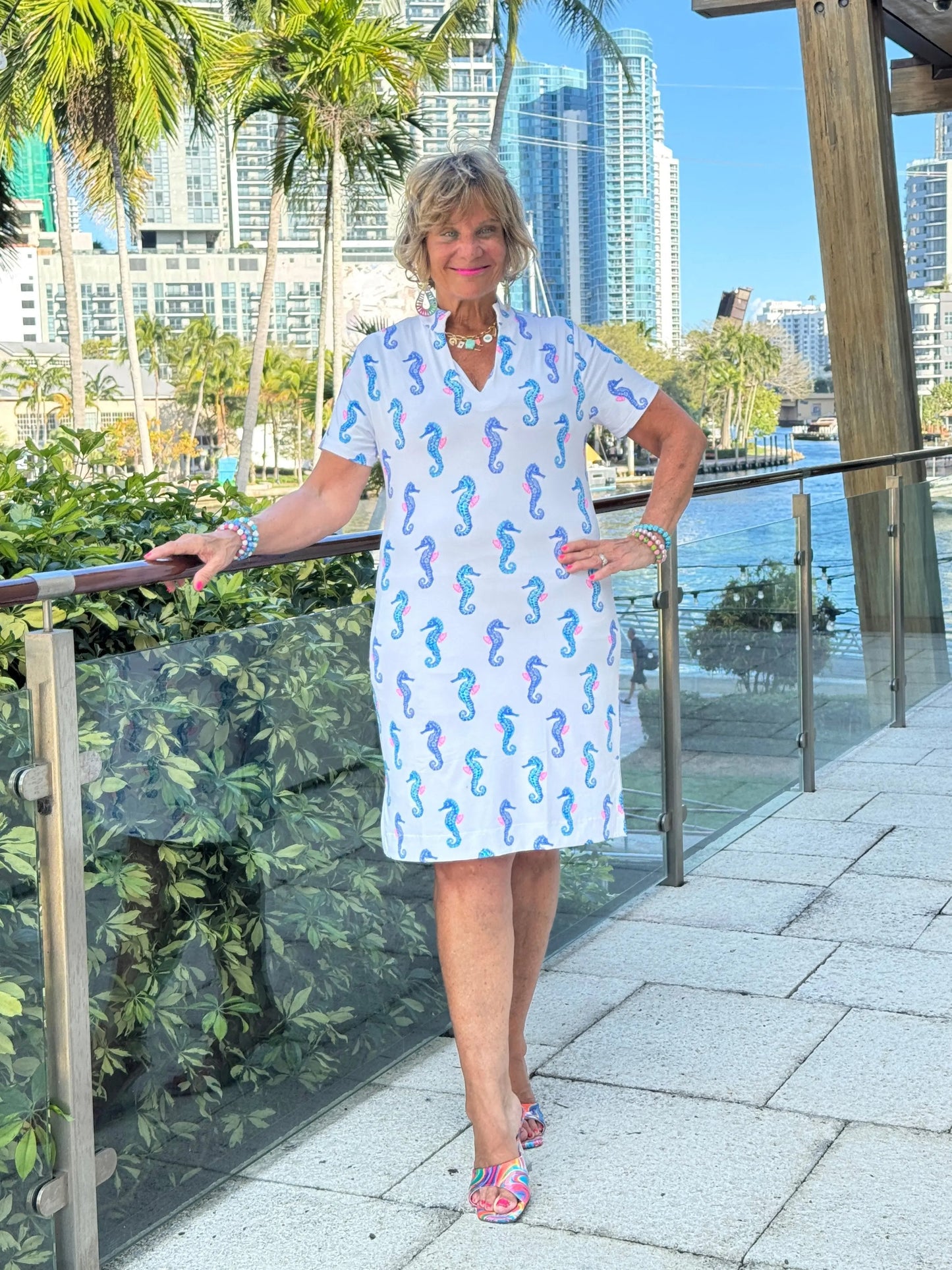 LULU B SHORELINE CHARM SHORT SLEEVE DRESS