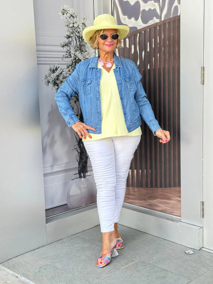 LULU-B CHAMBRAY BLUE LINEN JACKET