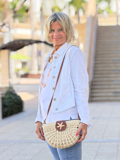 Embroidered Linen Blend Jacket
