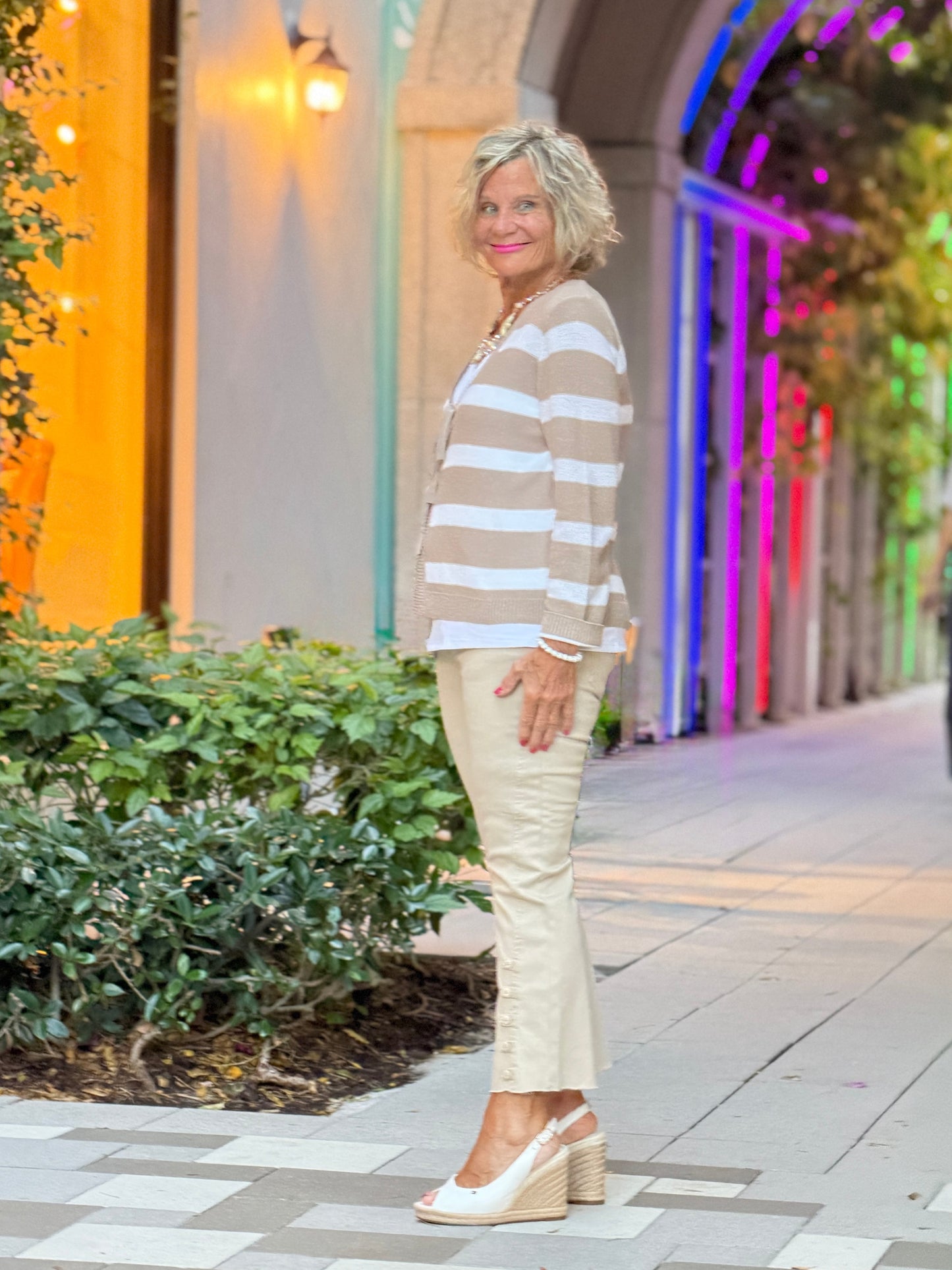 Ethyl Capri Button Crop - Ashley