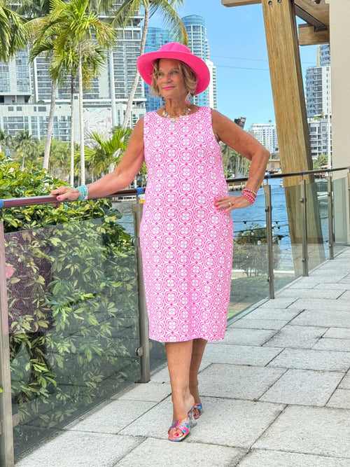 LULU B TROPIC PETALS MIDI SHIFT MAXI DRESS