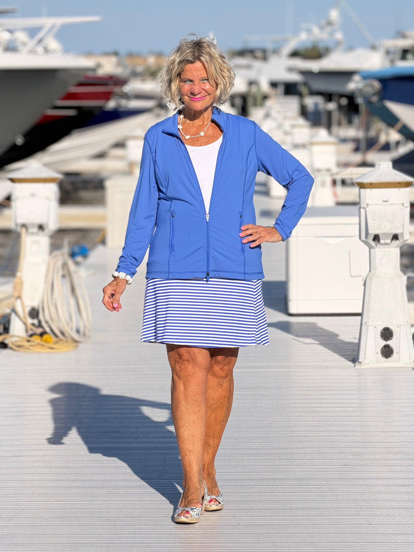HARBOR BLUE STRIPED SKORT