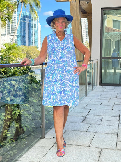 LULU B CORAL BREEZE RUFFLE DRESS