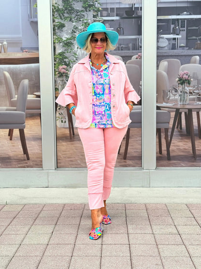 Ethyl Easy Breeze Pink Crop Pant - Gravity