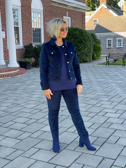 LULU-B NAVY VELOUR JACKET