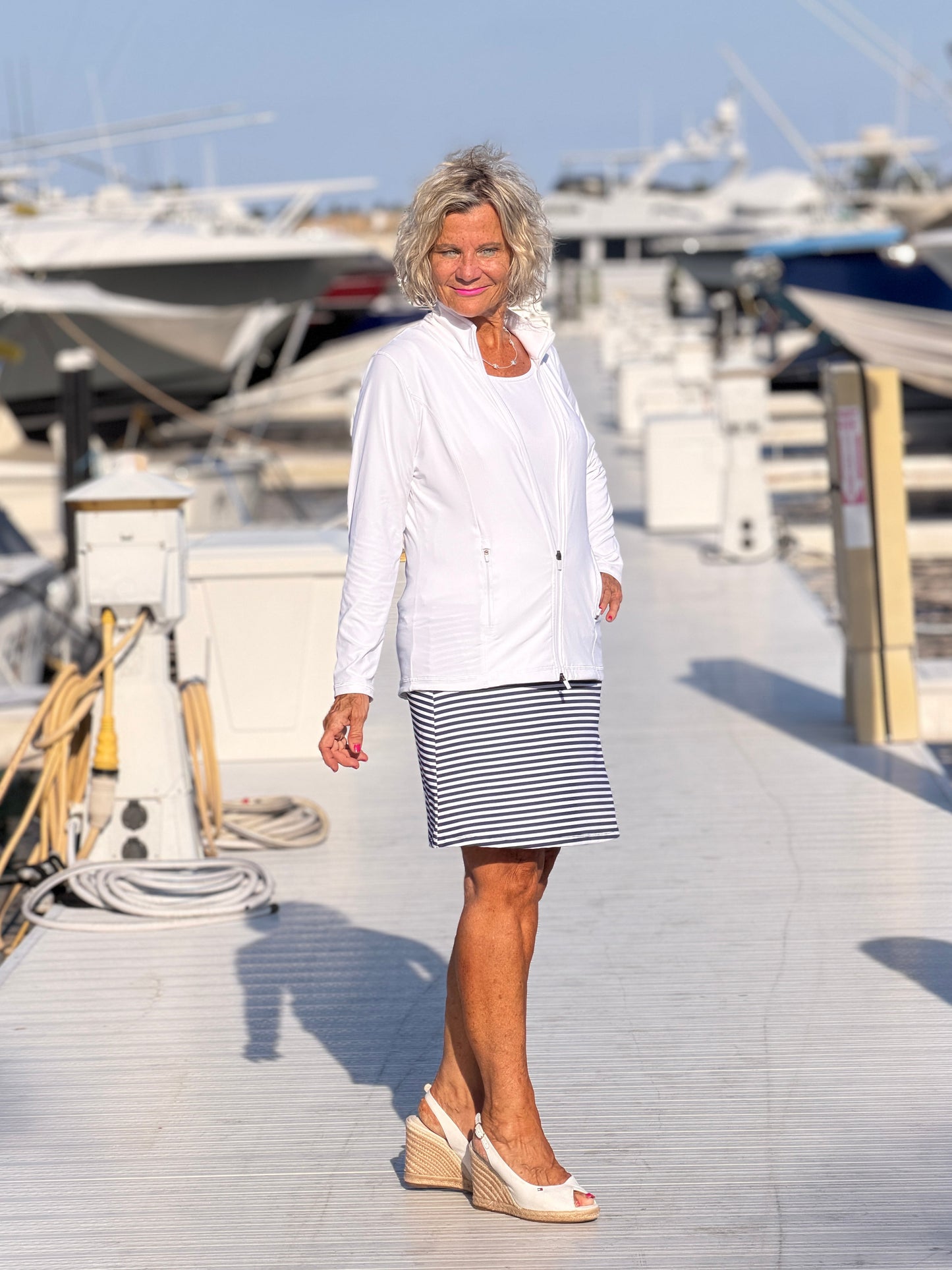 DOCKSIDE NAVY STRIPED SKORT