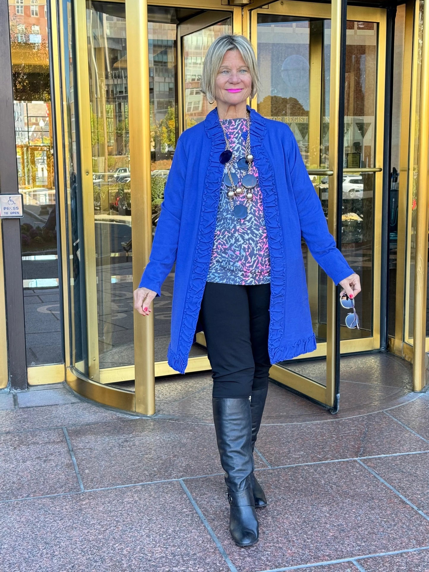 LULU-B ROUGED SAPPHIRE ROUGED CARDIGAN