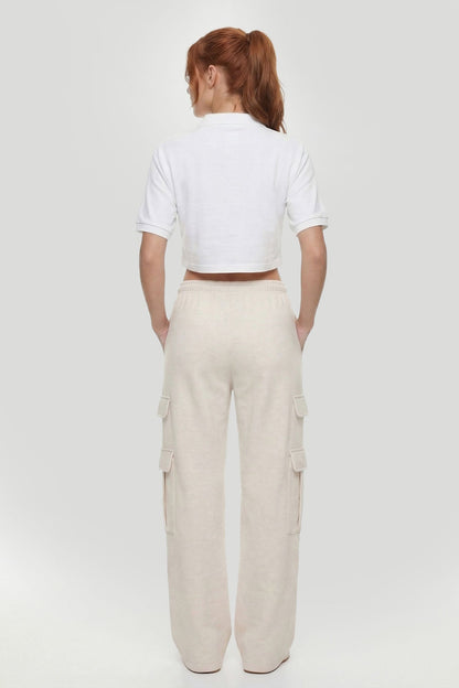 Embroidered Oversized Cropped Polo