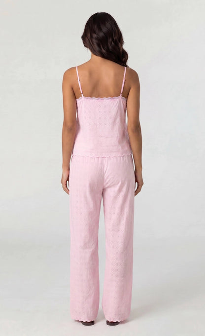 Eyelet Wide Leg Pant