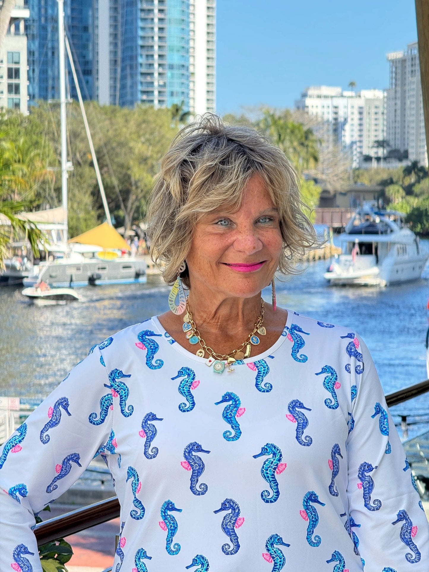 LULU B SHORELINE CHARM ASYMMETRIC TOP