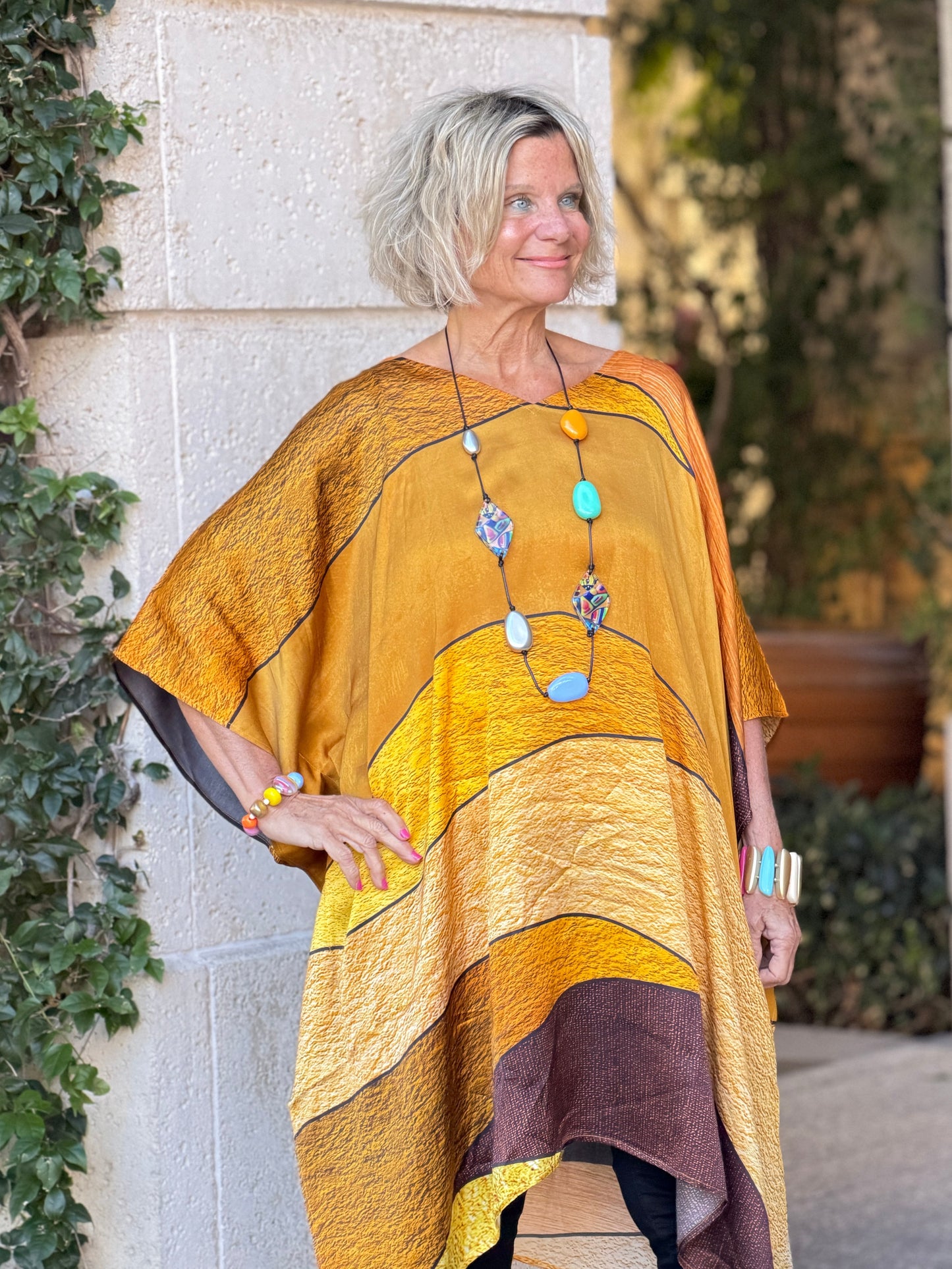 Gold & Black Geo Modal Kaftan