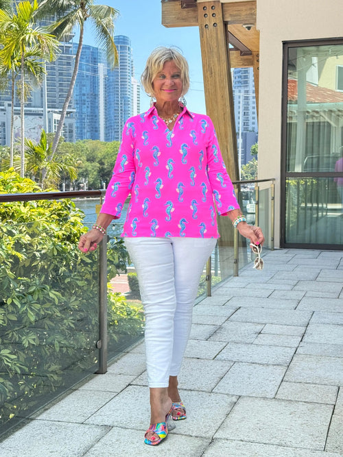 LULU B SEAHORSE BAY RUFFLE TOP