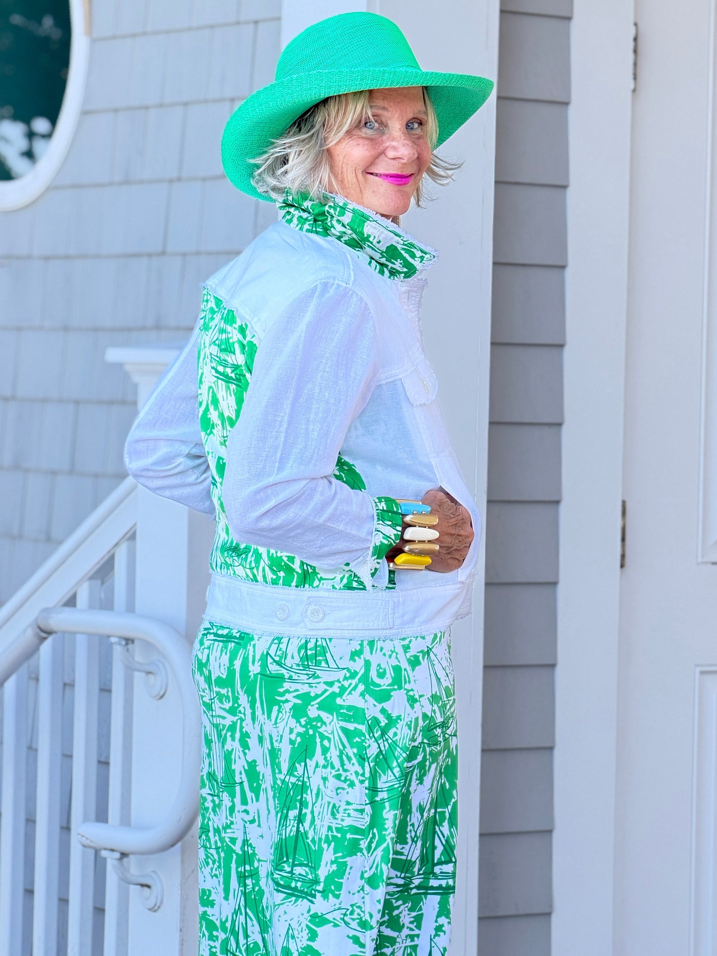 HARBOR LIGHTS GREEN SAILBOAT DRESS