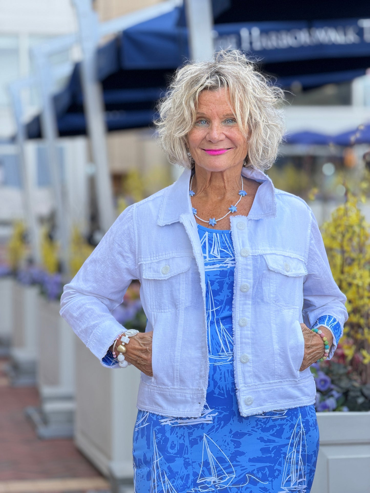 HARBOR BLUES SAILBOAT LINEN  JACKET