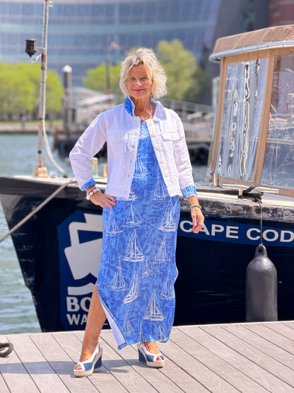 HARBOR BLUES SAILBOAT LINEN  JACKET