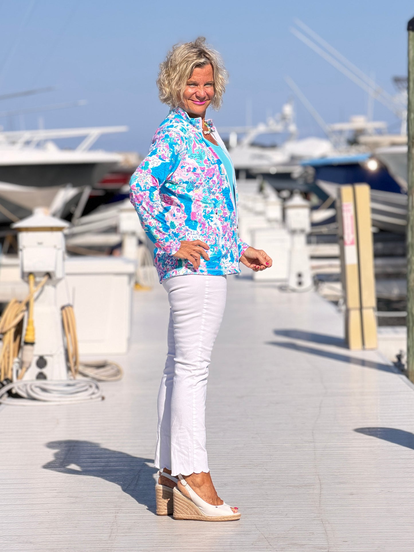 LULU-B PALM BEACH SPLASH FULL ZIPPER