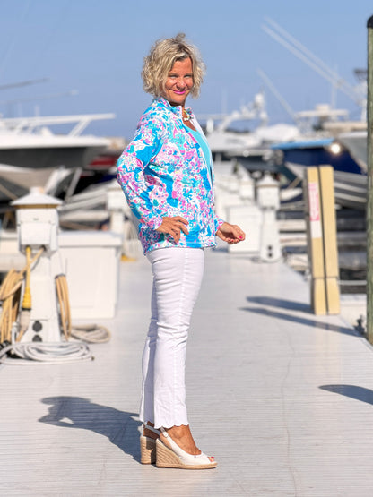 LULU-B PALM BEACH SPLASH FULL ZIPPER