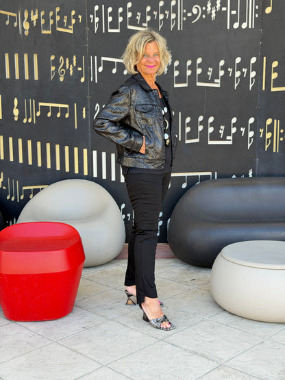 LULU B BLACK METALLIC JACKET