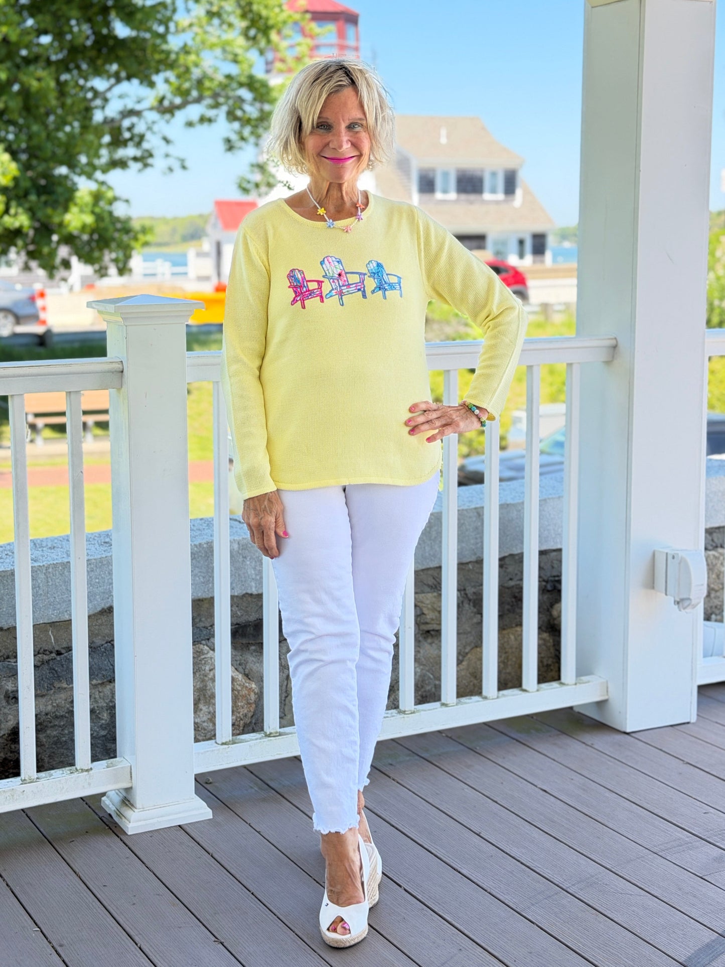BEACH CLUB YELLOW ADIRONDACK SWEATER
