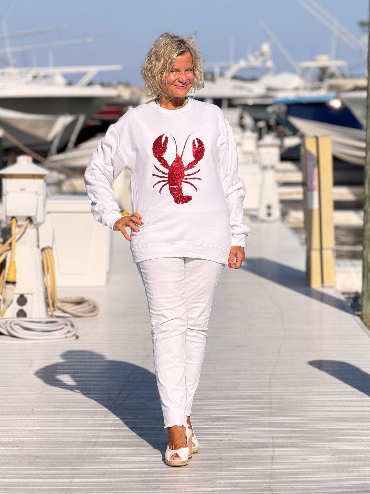 Glitter Red lobster  Sweatshirt