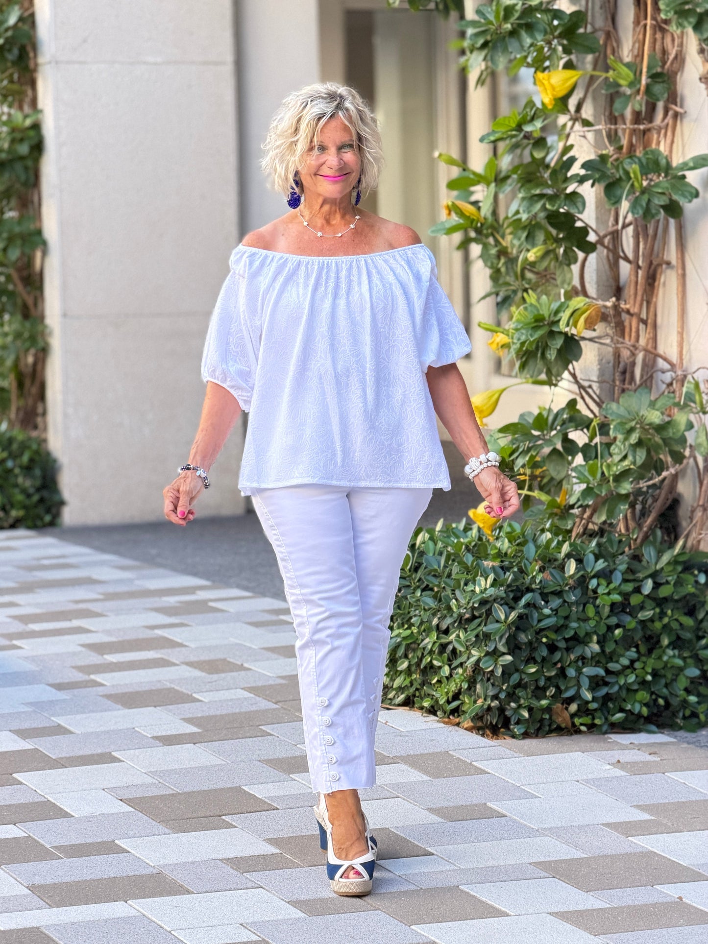 Ethyl Capri Button Crop - Quazar
